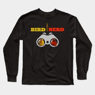 Birds In Binoculars Bird Nerd T-shirt Long Sleeve T-Shirt